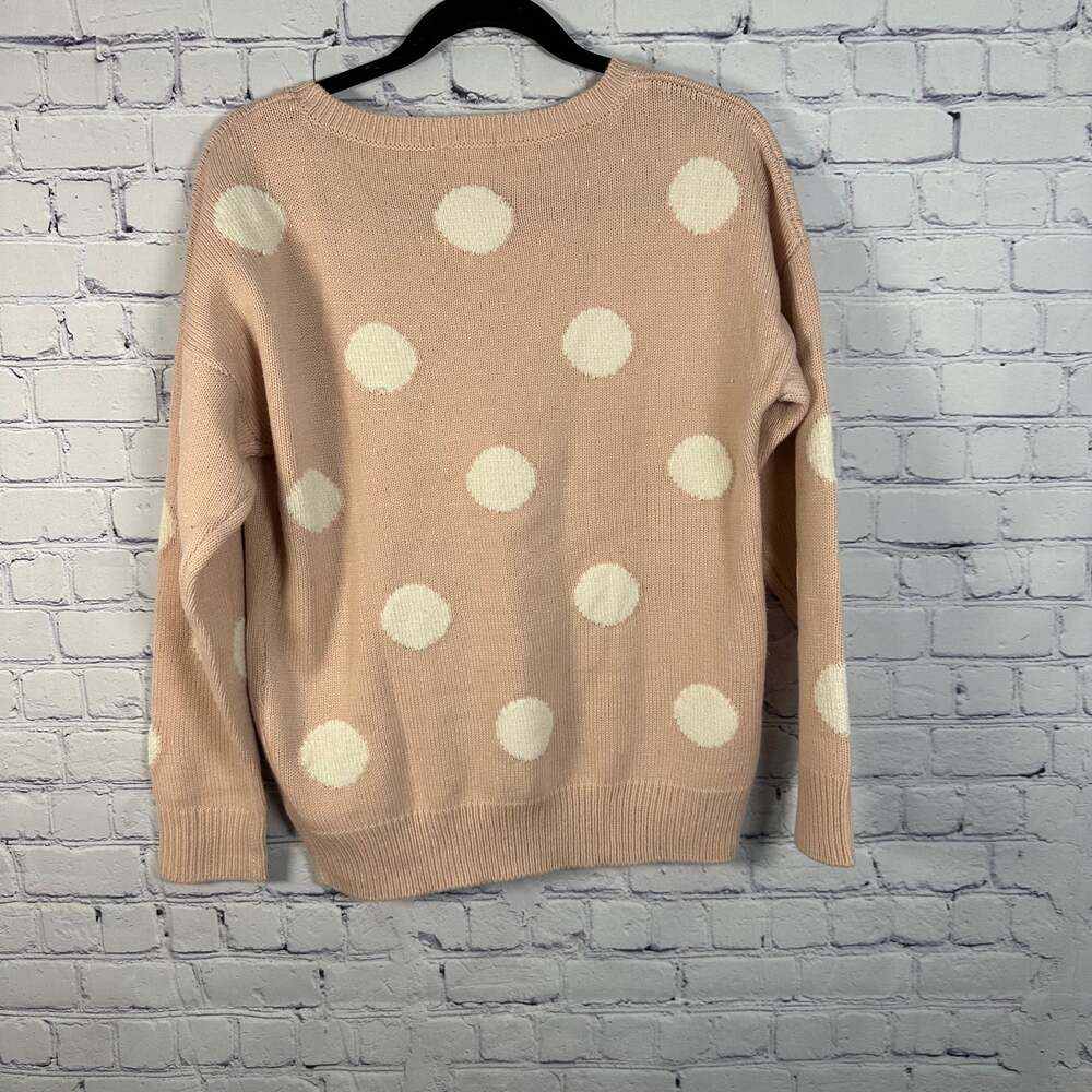 Maurices Pink & White Balloon Knit Sweater Womens Size M - Picture 2 of 5